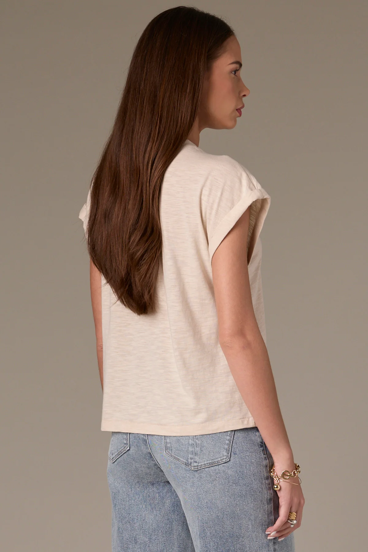Cap Sleeve Scoop Neck Knit Top with Die Cut Embroidery - Image 15