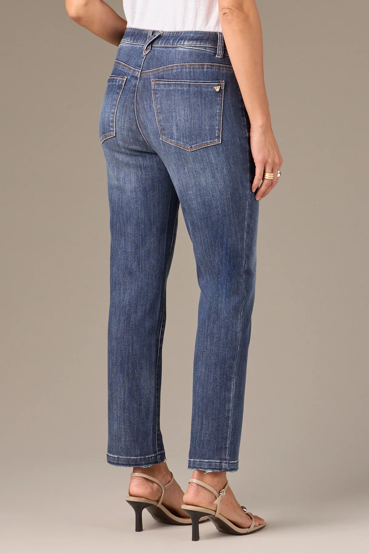Logan High Rise Distressed Hem Petite Vintage Skinny Jeans - Image 3