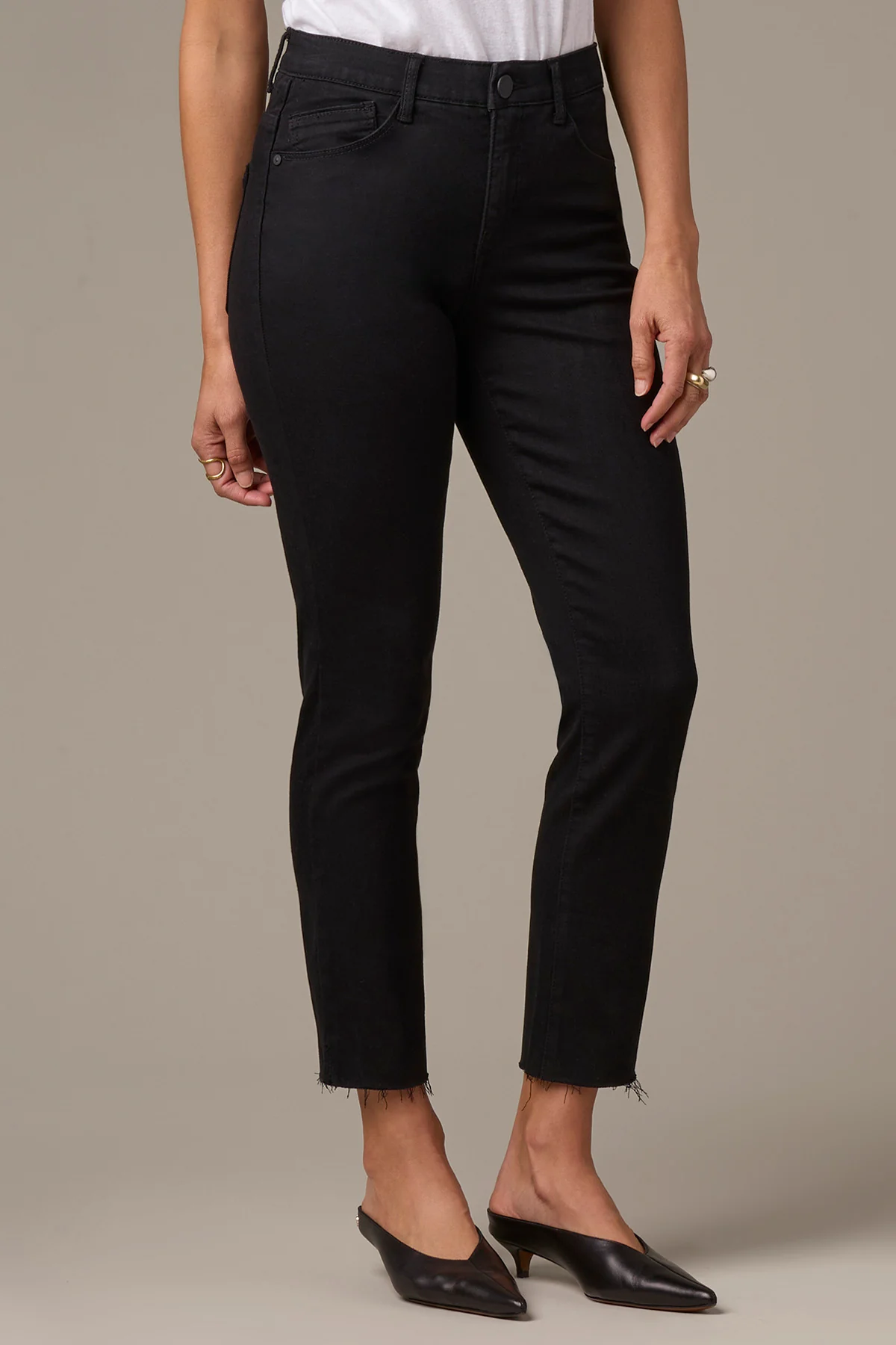 Logan High Rise Vintage Skinny Jeans in Black - Image 3