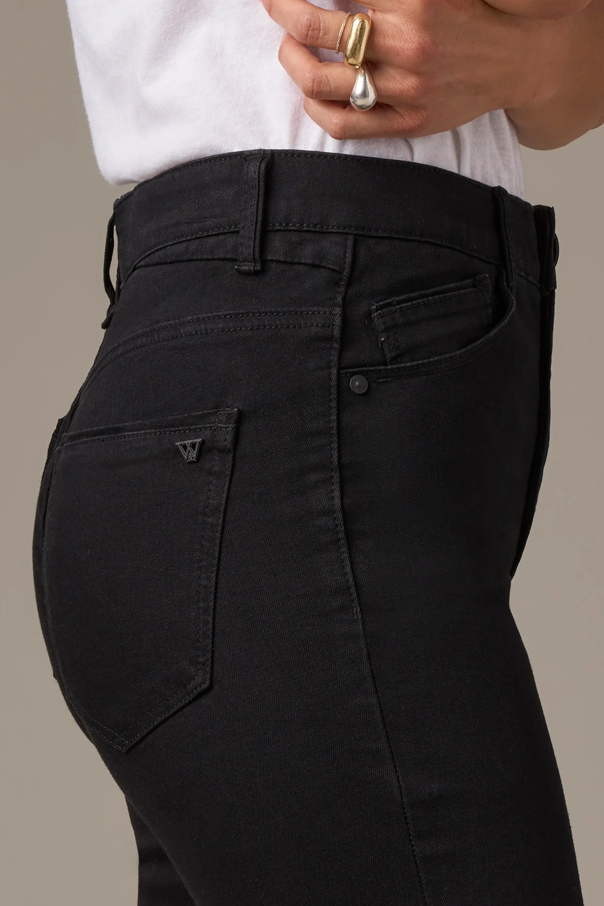 Logan High Rise Vintage Skinny Jeans in Black - Image 5