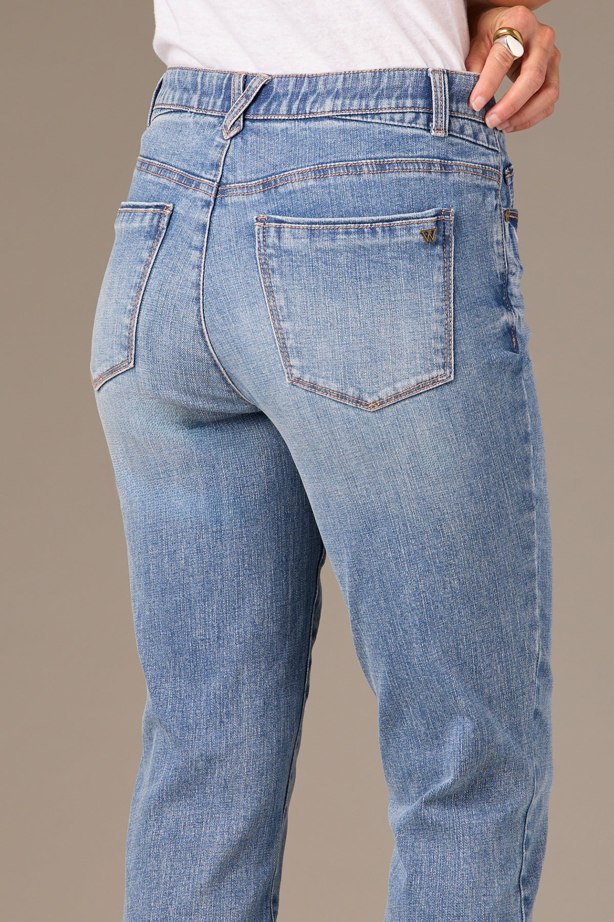 Logan High Rise Vintage Skinny Jeans with Distressed Hem - Image 5