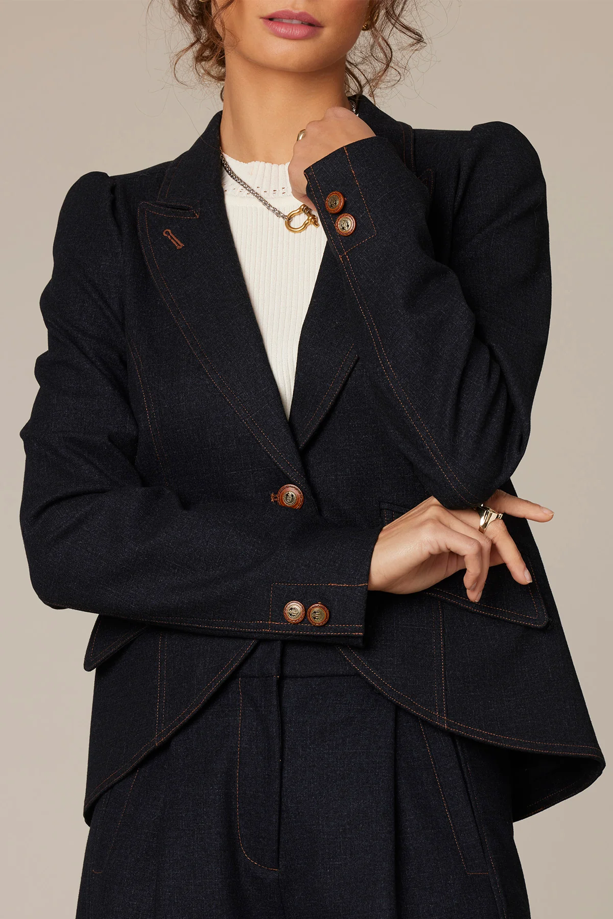 Long Sleeve Single Button Blazer - Image 9