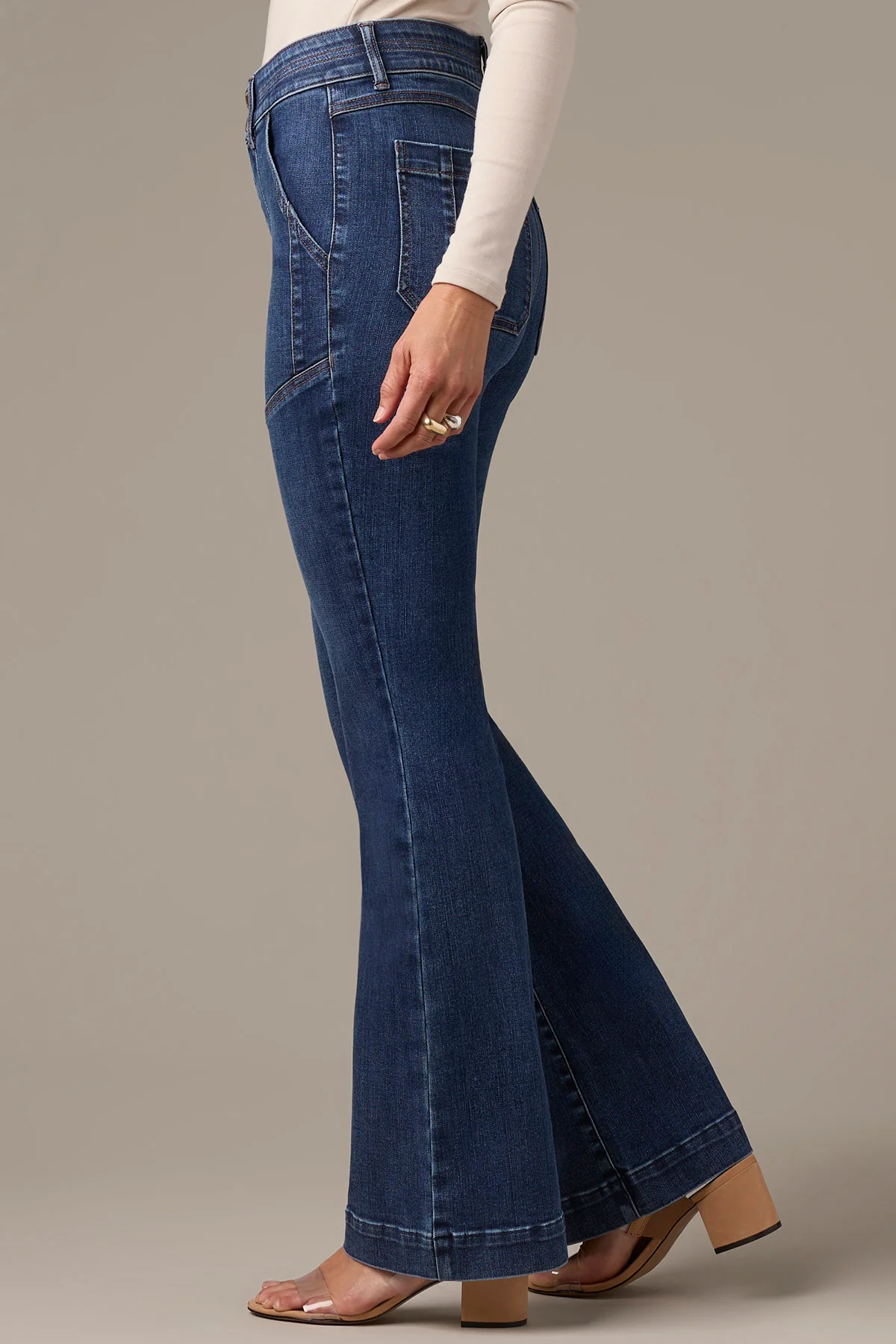 Madison High Rise Utility Pocket Bootcut Petite Jeans - Image 3