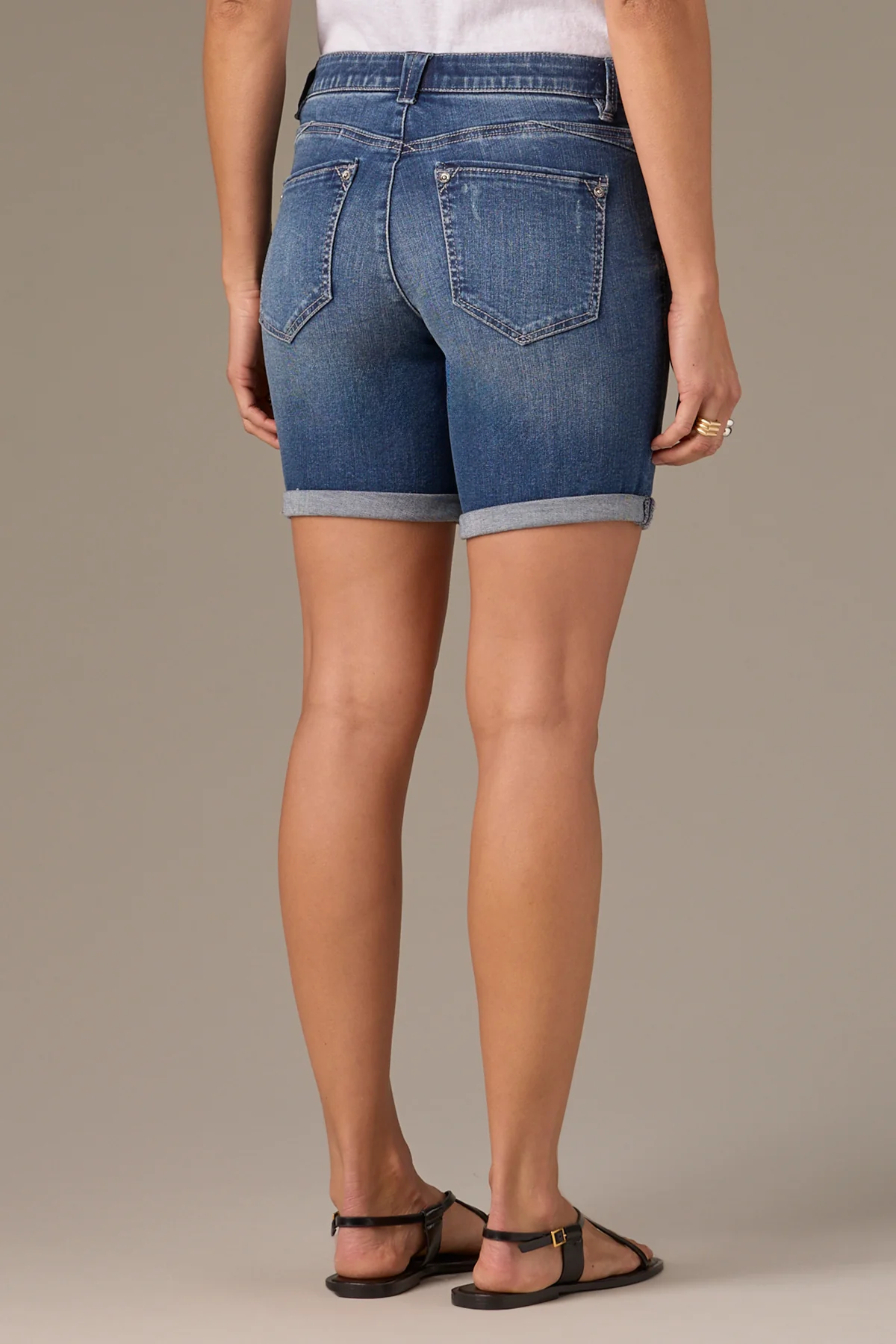 Mid-Rise Whiskered 7-Inch Inseam Shorts - Image 3