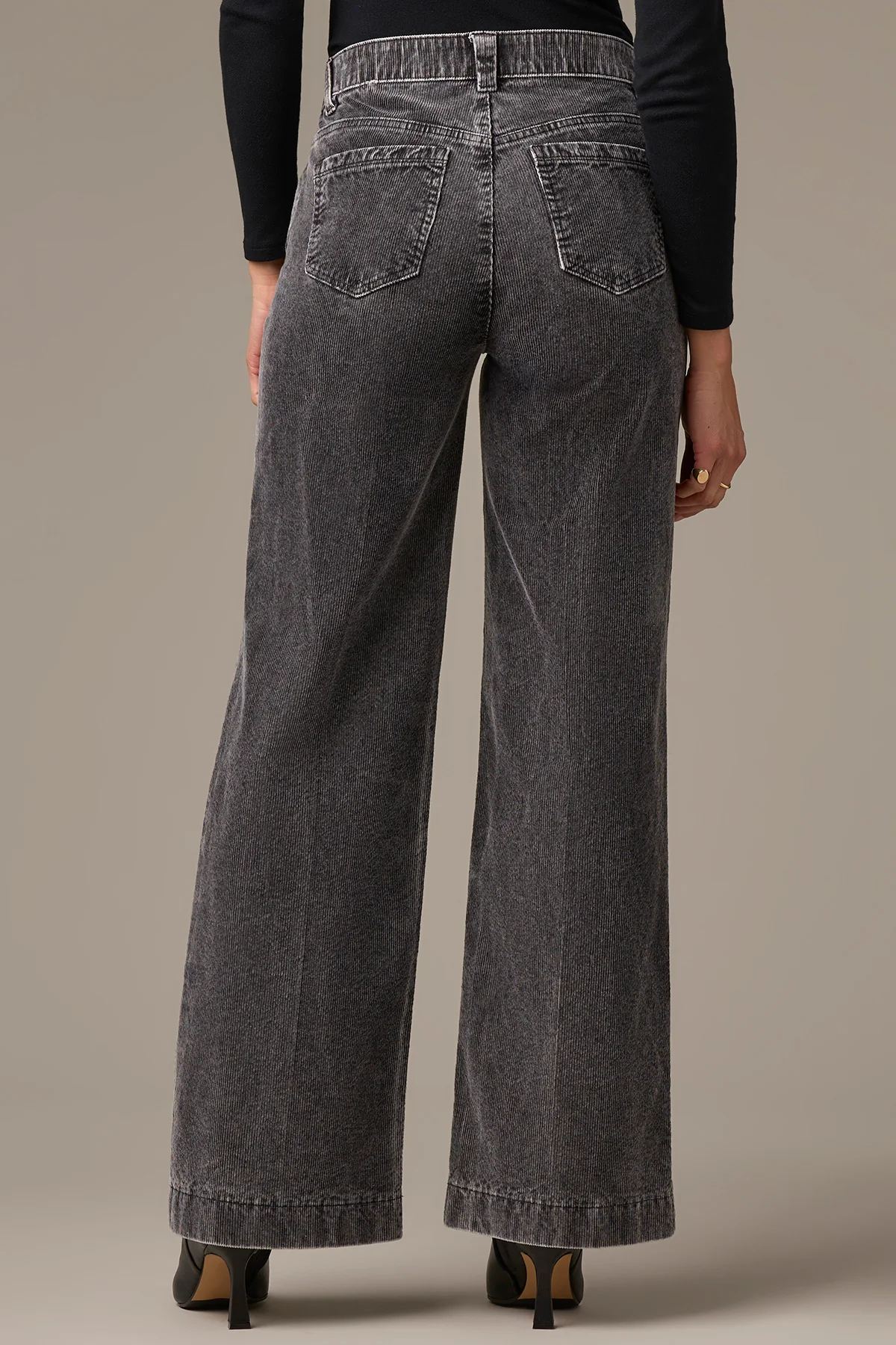 Sam High Rise Wide Leg Pants in Washed Grey - Image 3