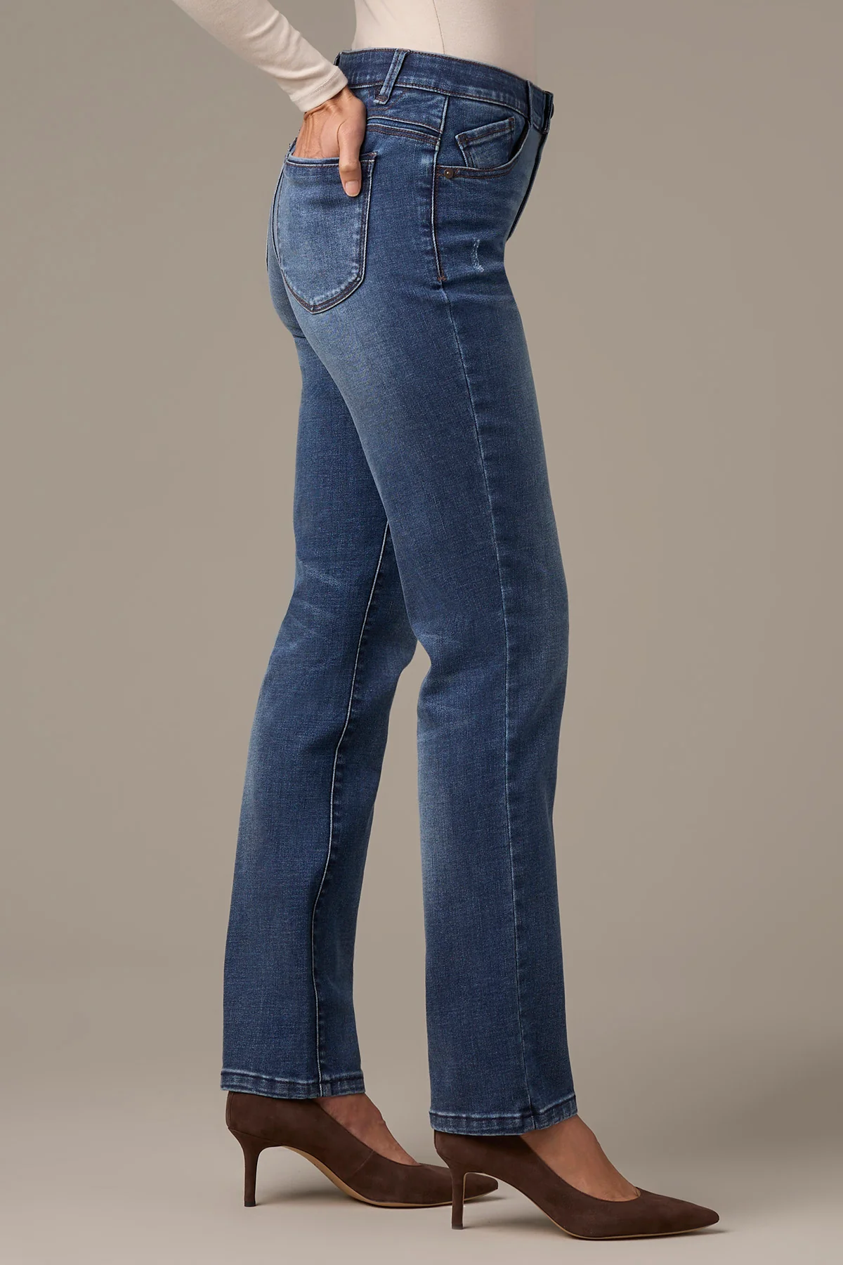 Sawyer Mid-Rise Straight Leg Jeans in Indigo Artisanal Wash - Image 3