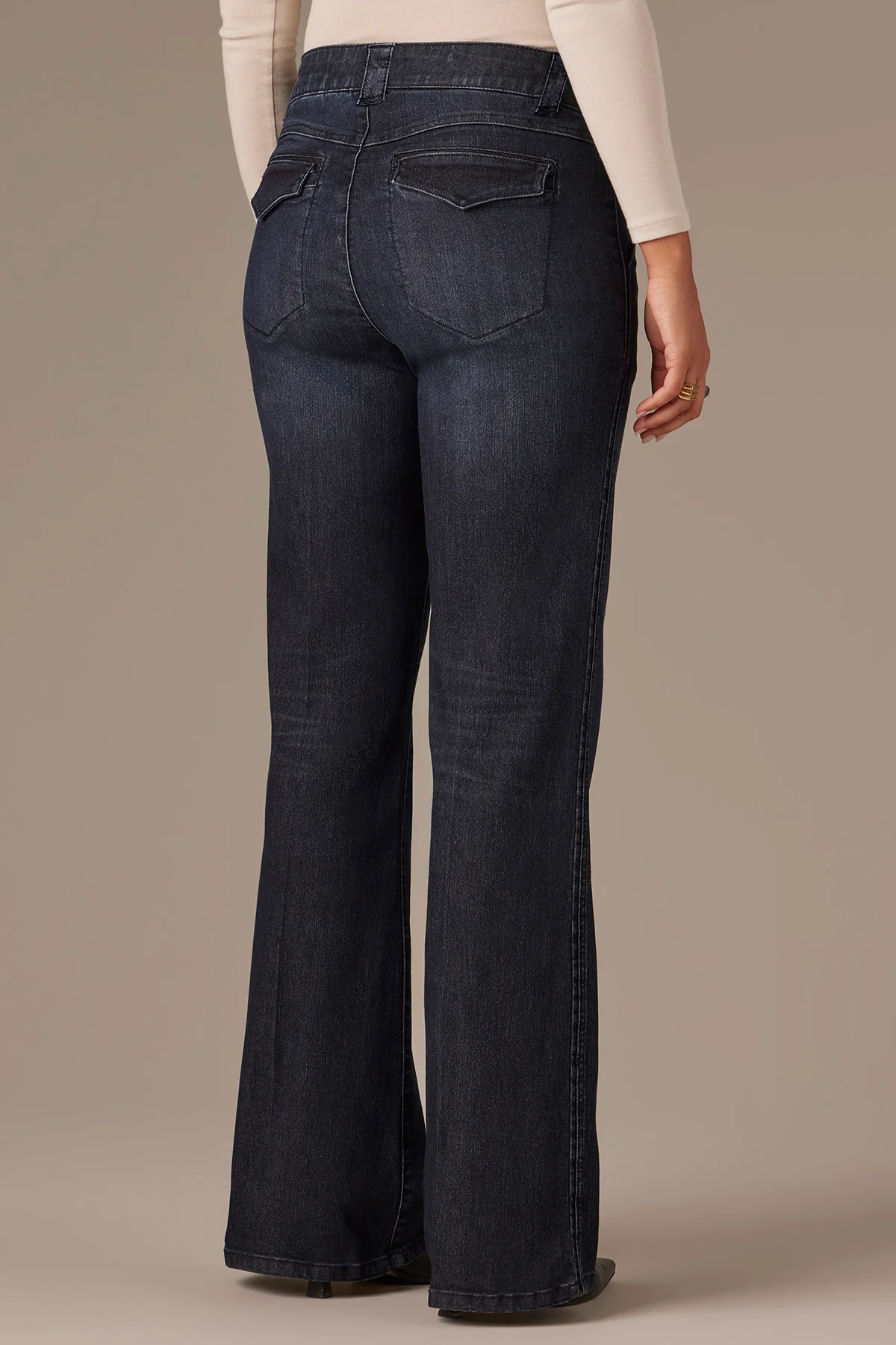 Skyrise Double Side Seam Trouser Detail Bootcut Jeans - Image 3