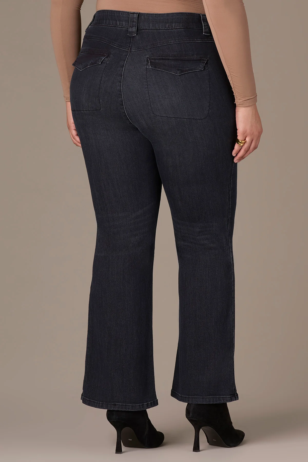 Skyrise Double Side Seam Trouser Detail Bootcut Plus Size Jeans - Image 3