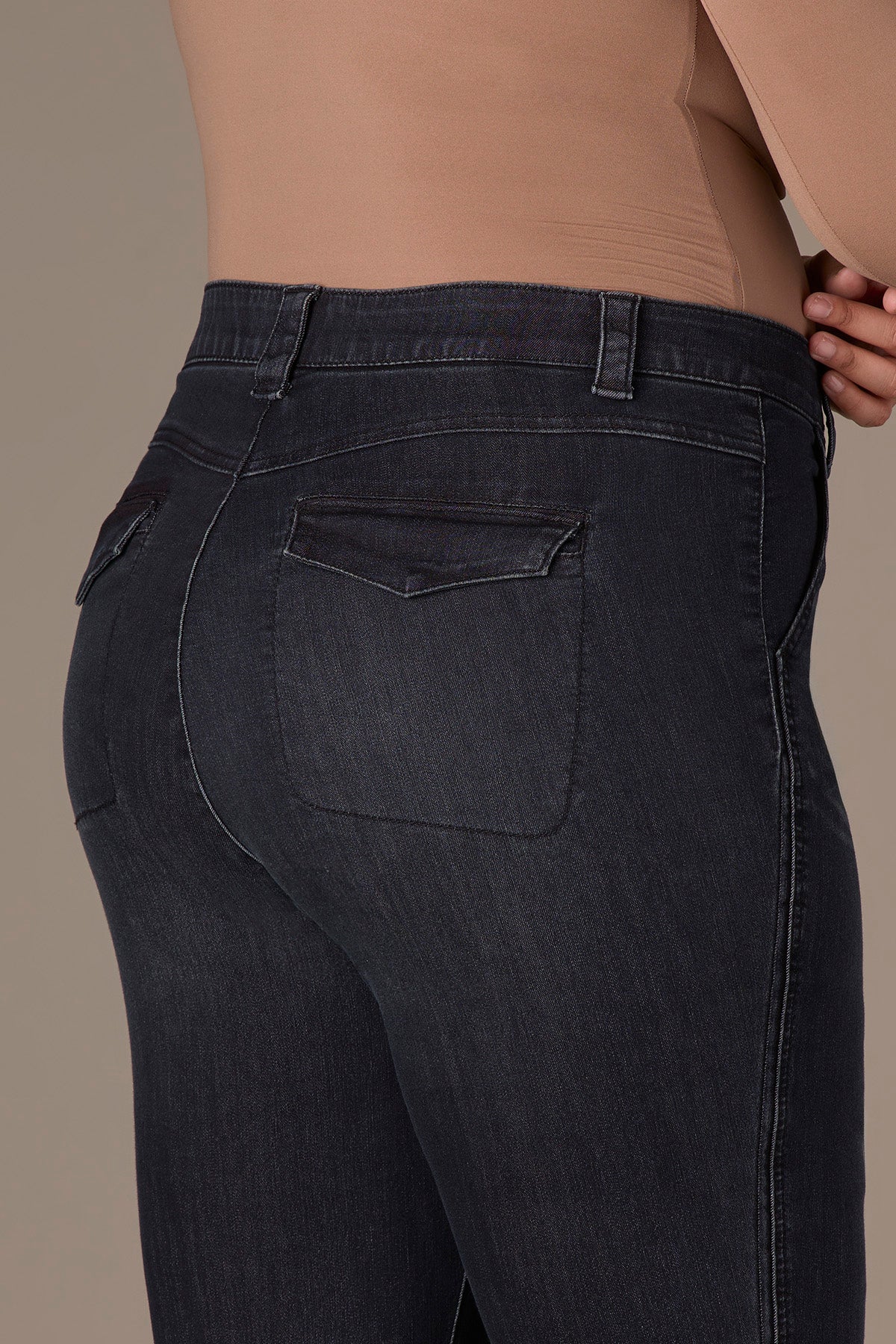 Skyrise Double Side Seam Trouser Detail Bootcut Plus Size Jeans - Image 4