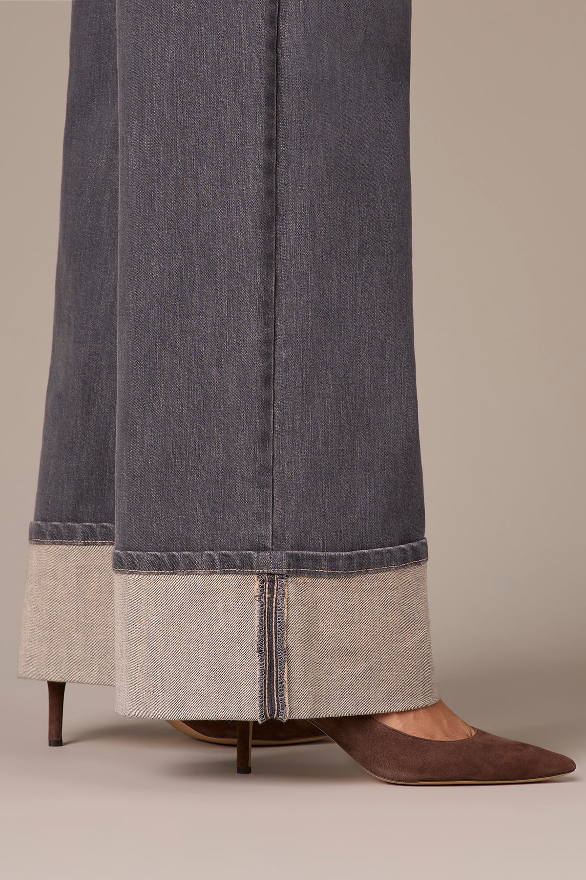 Skyrise Wide Leg Petite Jeans with Wide Fixed Cuff - Image 4